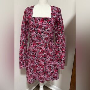 Francesca's Collections Pink Floral Mini Dress
